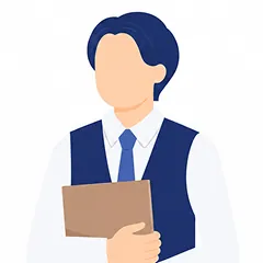 書類を持つネクタイ姿の男性のイラスト