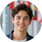 笑顔の男子学生