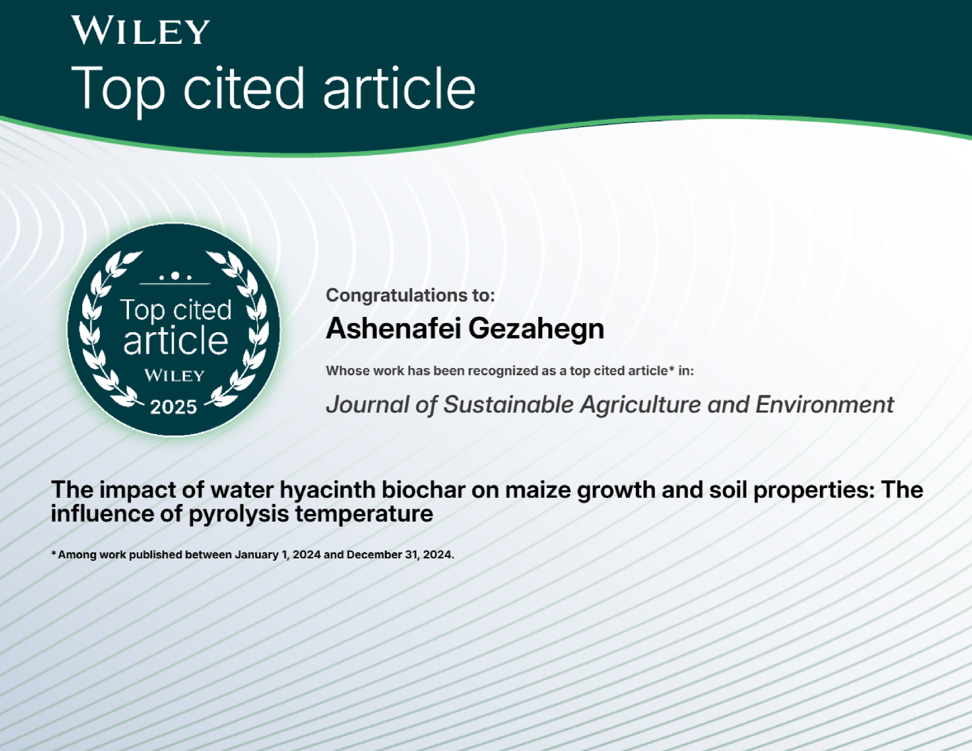 SATREPS-EARTHプロジェクトメンバーの論文が「Top cited article」に選出されました