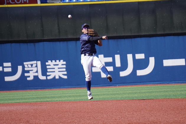 好守備をみせた立石主将