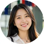 笑顔でこちらを見る女子学生