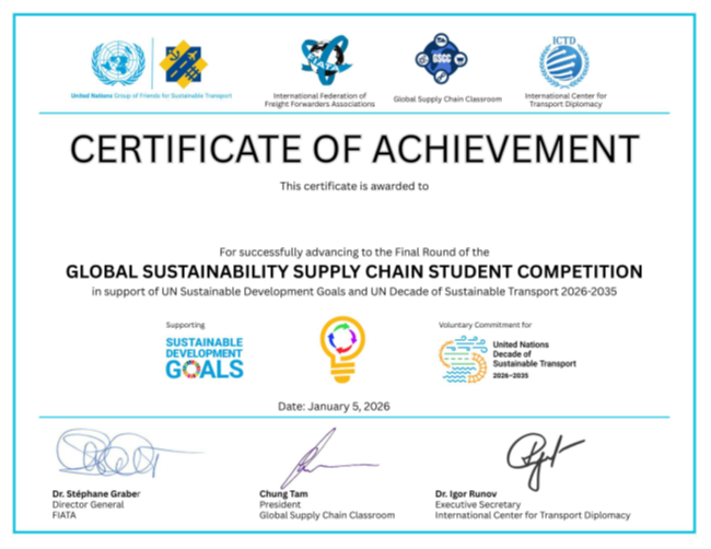 国連が支援する学生コンペティションにて、経済学研究科国際ビジネス専修の学生が所属するチームがファイナリストに選出